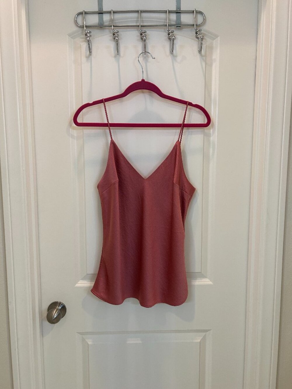 Express V-Neck Satin Pink Cami Top